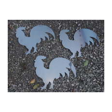Decoration - roosters made of sheet steel