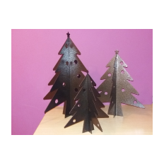Set of antique copper Christmas trees
