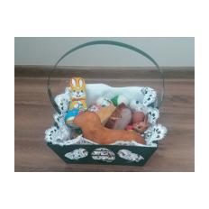 Metal Easter basket with lamb