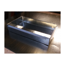 Zinc tray with supports