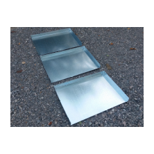 Galvanized trays open one side
