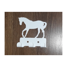 Small metal wall hanger - white horse