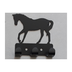 Small metal wall hanger - black horse