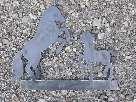 Decoration - horses made of sheet steel