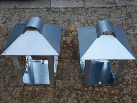 Cemetary lanterns of zinc sheet