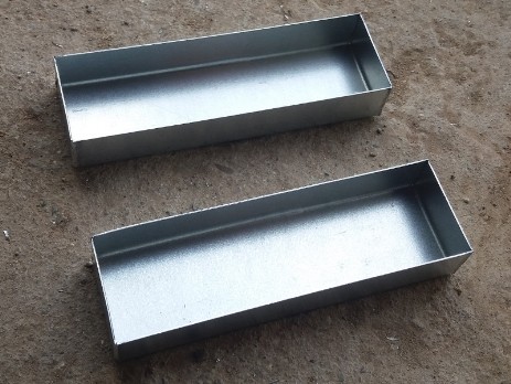 Troughs made of galvanized steel