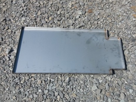 Stainless steel under tray, irregular shape
