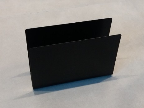 Black napkin holder with solid walls