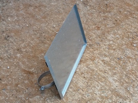 Galvanized plate mounted on posts