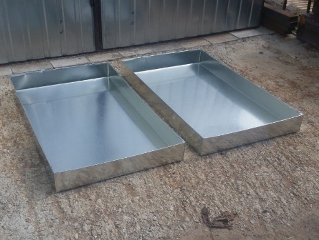 Big tray of zinc sheets