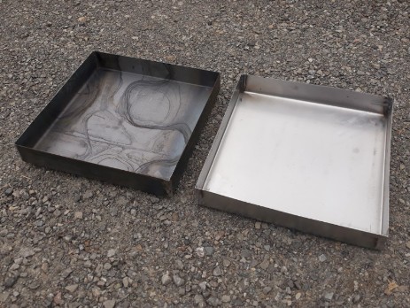 Trays made of hot-rolled and cold-rolled steel
