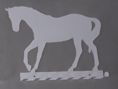 Metal wall hanger - white horse