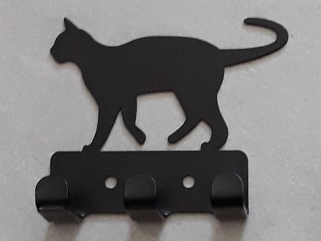 Small metal wall hanger - black cat