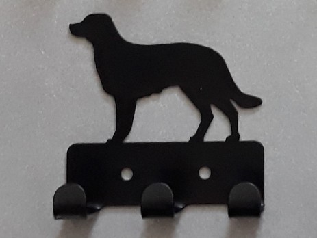 Small metal wall hanger - black dog