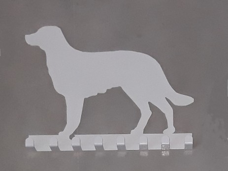 Metal wall hanger - white dog