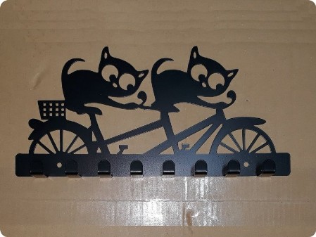 Wieszak koty na rowerze 8 haczyków malowany proszkowo na czarno